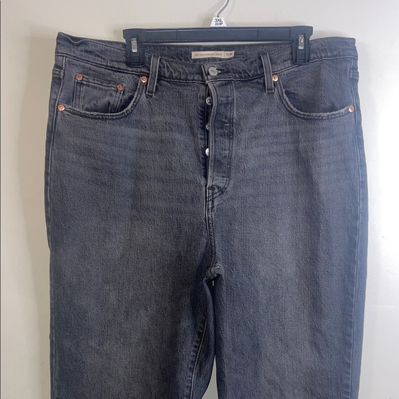 Levi's Ribcage Straight Ankle Jeans Charcoal Size 16W - Picture 2 of 16
